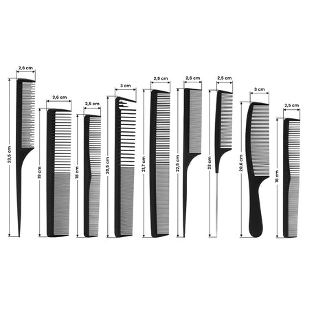 Set of combs carbon n-20 9 pcs - BVShop