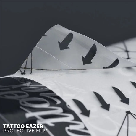 Tattoo Eazer protective film measuring 15cm by 10m, clear adhesive film for tattoo aftercare, shown in the product image.
