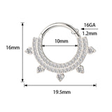 Titano dvigubai išklotas žiedas