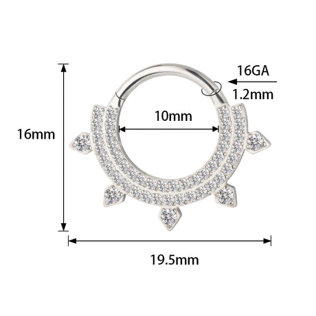 Titano dvigubai išklotas žiedas