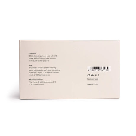 Set of 10 disposable microblading tools U18 0.18 from The Perma, professional-grade tools for precise eyebrow detailing.