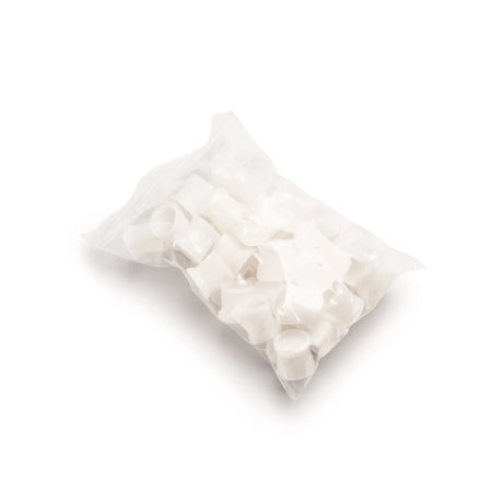 Set of 50 white silicone ink cups by The Perma, used for ink mixing and printing applications.