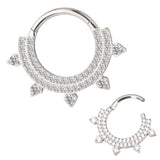 Titano dvigubai išklotas žiedas