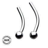 Titano įstumiamas lenktas labretas