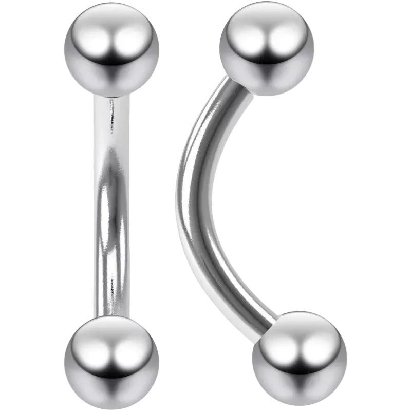 Titano įstumiamas lenktas labretas