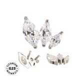 Titano žiedas su marquise formos akmenimis