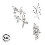 Titano žiedas šakos formos