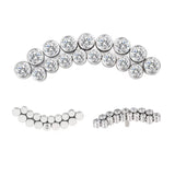 Titano žiedas su išlenkta linija ir bezelio rėmeliu