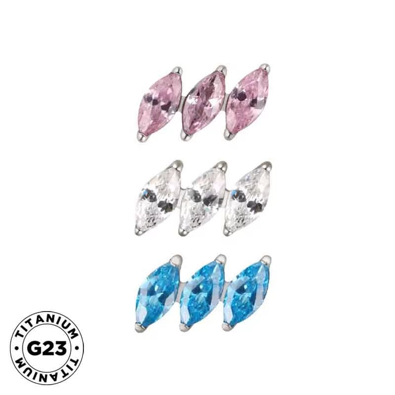 Titano žiedas įstrižas markizės formos