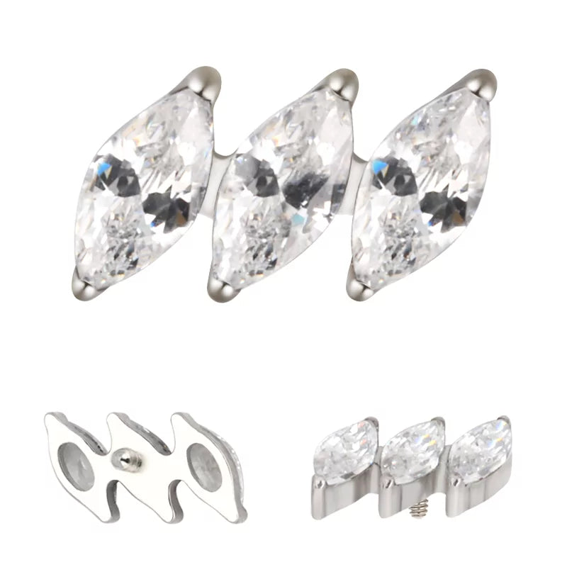 Titano žiedas įstrižas markizės formos