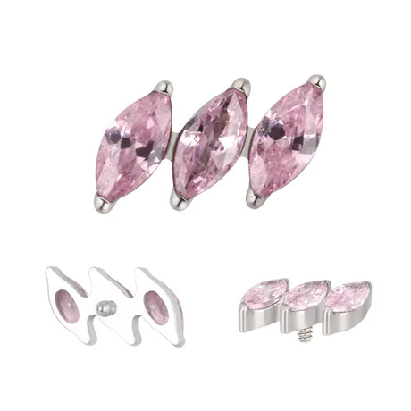 Titano žiedas įstrižas markizės formos