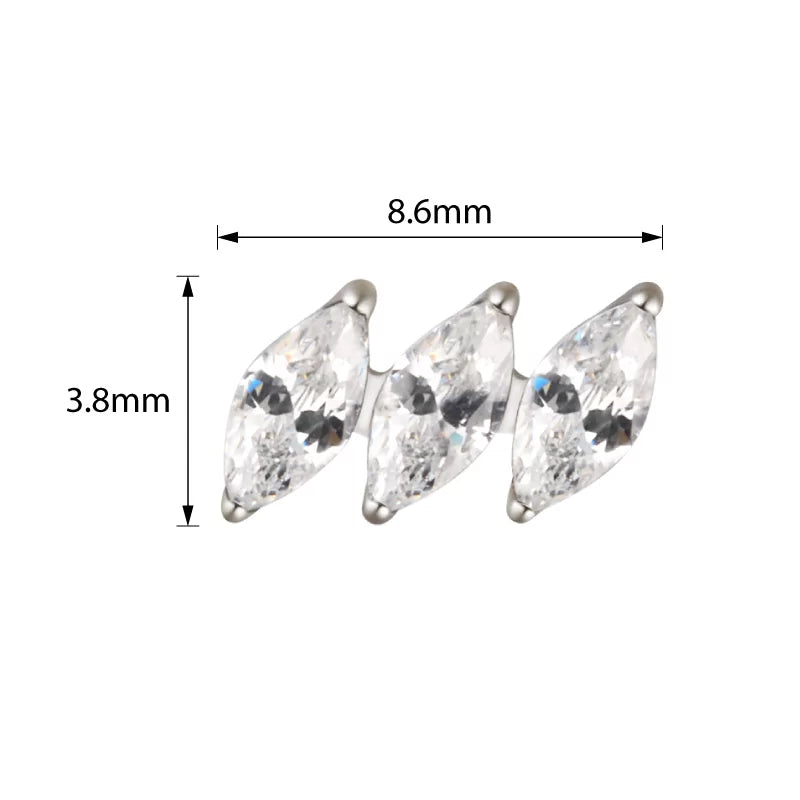 Titano žiedas įstrižas markizės formos