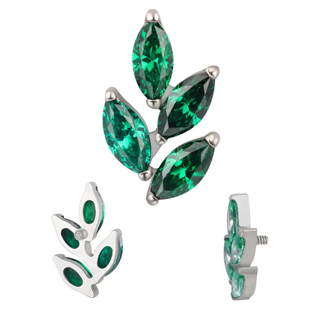 Titano žiedas lapo formos