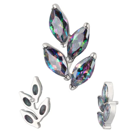 Titano žiedas lapo formos