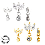 Titano žiedas Marquise bezelė