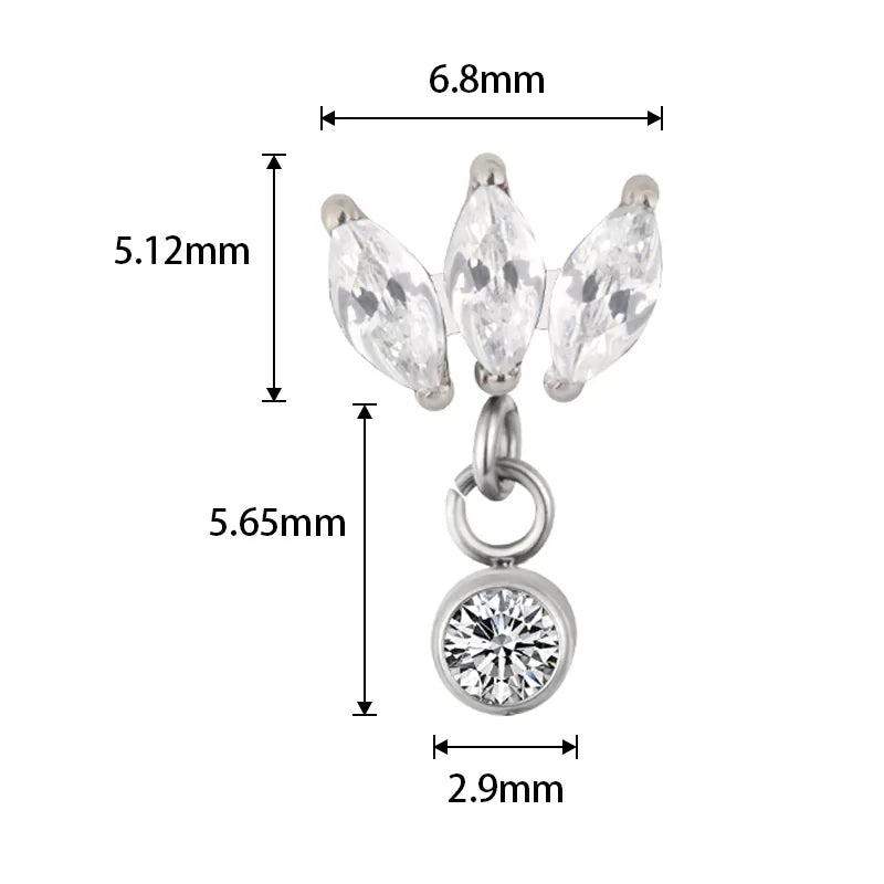 Titano žiedas Marquise bezelė