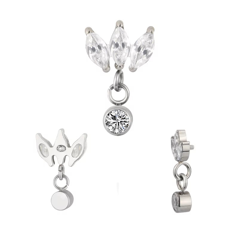 Titano žiedas Marquise bezelė