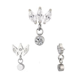 Titano žiedas Marquise bezelė