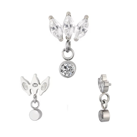 Titano žiedas Marquise bezelė