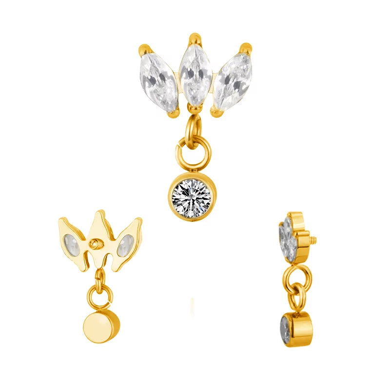 Titano žiedas Marquise bezelė