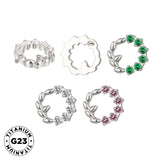 Titano žiedas su alyvmedžio vainiku