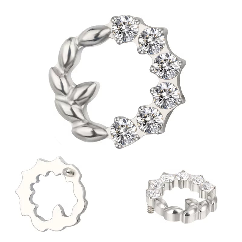 Titano žiedas su alyvmedžio vainiku