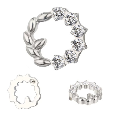 Titano žiedas su alyvmedžio vainiku