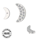 Titano žiedas su mėnulio formos akmenukais