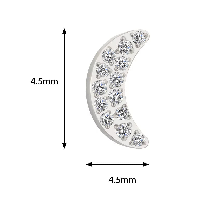 Titano žiedas su mėnulio formos akmenukais