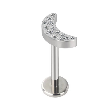 Titano žiedas su mėnulio formos akmenukais