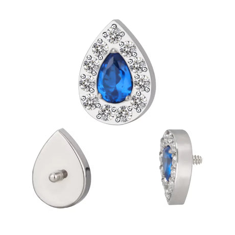 Titano žiedas su kriaušės formos akmenukais