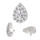 Titano žiedas su kriaušės formos akmenukais