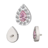 Titano žiedas su kriaušės formos akmenukais