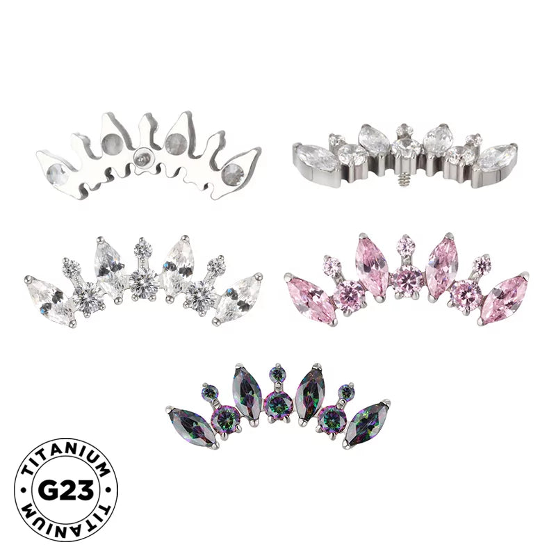 Titano žiedas apvalus ir markizės formos