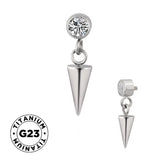 Titano žiedas su smaigaliu ir apvadu