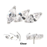 Titano žiedų antgaliai, 3 smaigalių lenktas vėduoklės formos