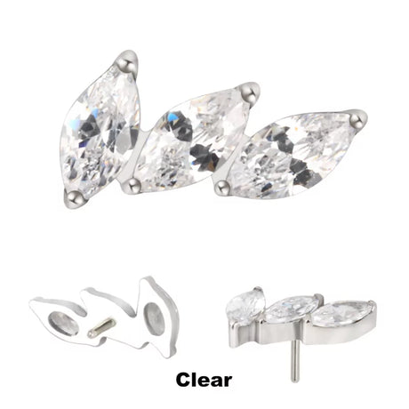 Titano žiedų antgaliai, 3 smaigalių lenktas vėduoklės formos