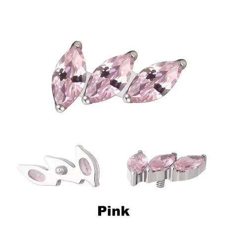 Titano žiedų antgaliai, 3 smaigalių lenktas vėduoklės formos