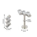 Titano žiedų patarimai 3 stačiakampio formos rėmelis
