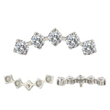 Titano žiedų patarimai su 5 smaigaliais ir cirkonio bezeliu