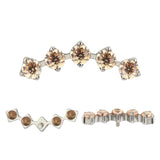 Titano žiedų patarimai su 5 smaigaliais ir cirkonio bezeliu