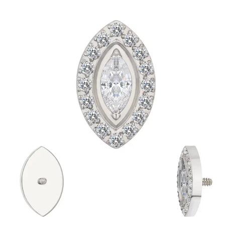 Titano žiedų patarimai su markizės formos rėmeliu