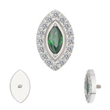 Titano žiedų patarimai su markizės formos rėmeliu