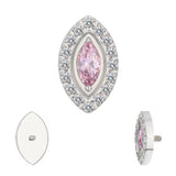 Titano žiedų patarimai su markizės formos rėmeliu