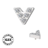 Titano žiedas V formos