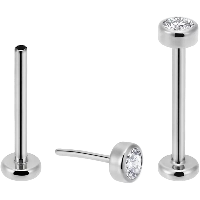 Titano be siūlių labretas