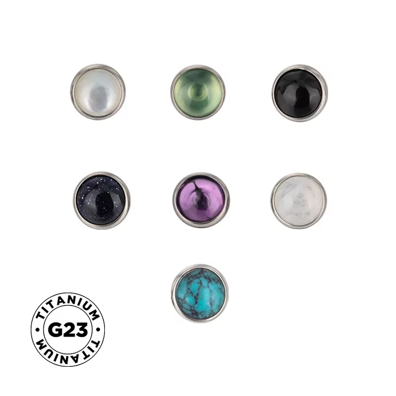 Titano antgaliai su pusiau rėmeliu