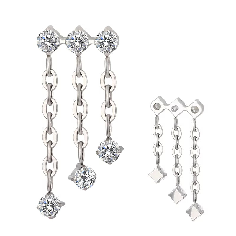 Titano trigubas žiedinis grandinės pakabukas