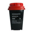 UNIGLOVES 2L needle container with secure lid for safe disposal of used sewing or knitting needles, durable plastic construction.