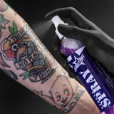 Unistar Nebula Tattoo Spray 240ml bottle with label, designed for tattoo aftercare and skin hydration.